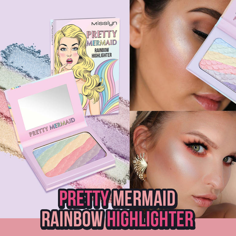 treat me SWEET POWDER BLUSH & PRETTY MERMAID RAINBOW HIGHLIGHTER & BEACH PLEASE! BRONZING & CONTOURING POWDER SET
