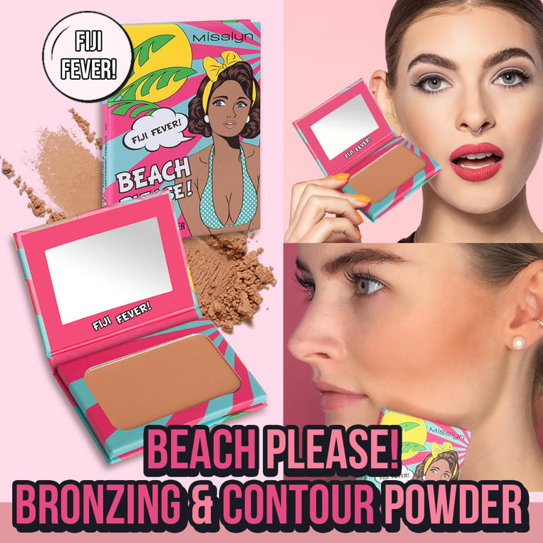 treat me SWEET POWDER BLUSH & PRETTY MERMAID RAINBOW HIGHLIGHTER & BEACH PLEASE! BRONZING & CONTOURING POWDER SET