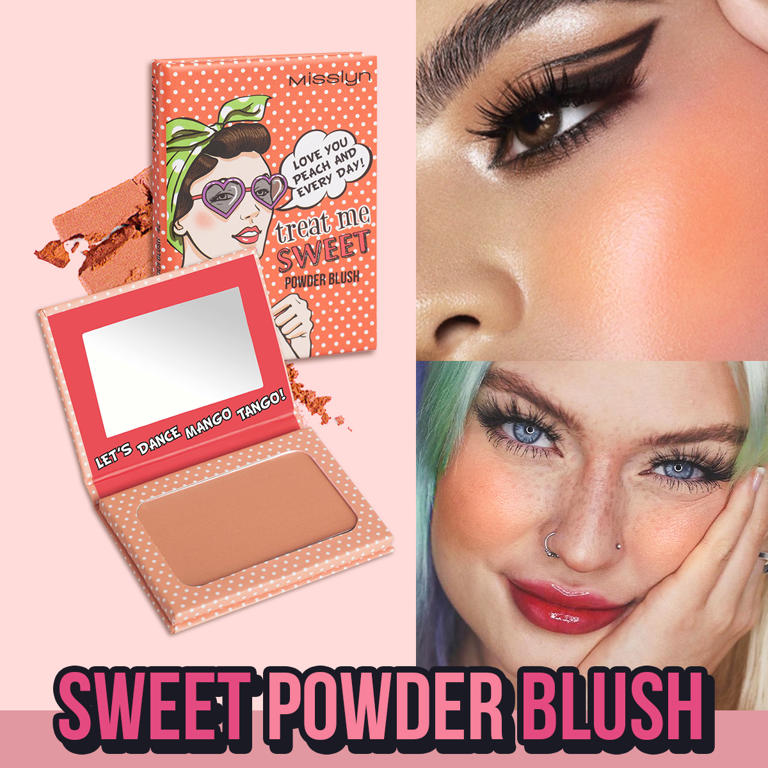 treat me SWEET POWDER BLUSH & PRETTY MERMAID RAINBOW HIGHLIGHTER & BEACH PLEASE! BRONZING & CONTOURING POWDER SET