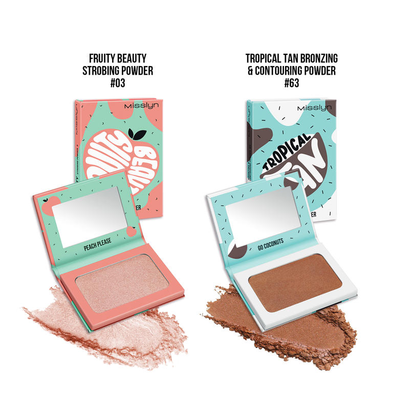 FRUITY BEAUTY STROBING POWDER & TROPICAL TAN BRONZING AND CONTOURING POWDER SET