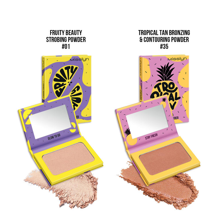 FRUITY BEAUTY STROBING POWDER & TROPICAL TAN BRONZING AND CONTOURING POWDER SET