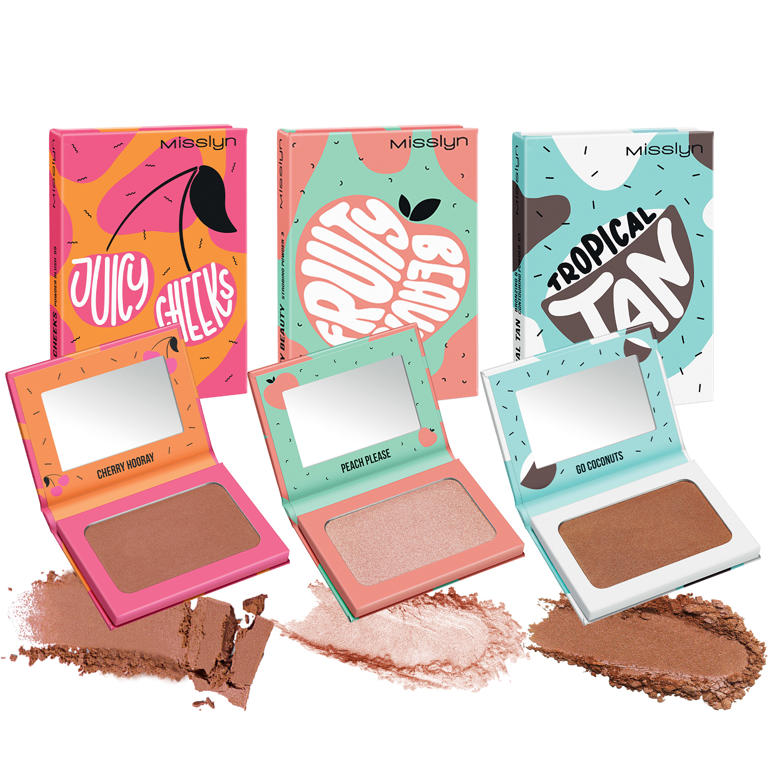 FRUITY BEAUTY STROBING POWDER & TROPICAL TAN BRONZING AND CONTOURING POWDER & POWDER BLUSH SET