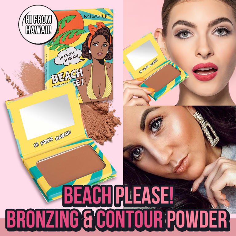 treat me SWEET POWDER BLUSH & PRETTY MERMAID RAINBOW HIGHLIGHTER & BEACH PLEASE! BRONZING & CONTOURING POWDER SET