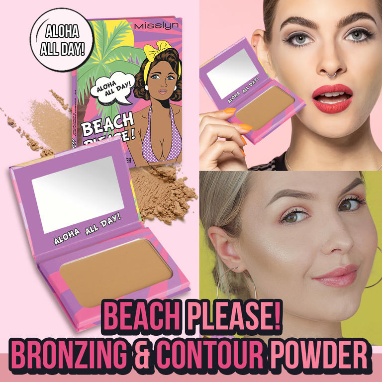 treat me SWEET POWDER BLUSH & PRETTY MERMAID RAINBOW HIGHLIGHTER & BEACH PLEASE! BRONZING & CONTOURING POWDER SET