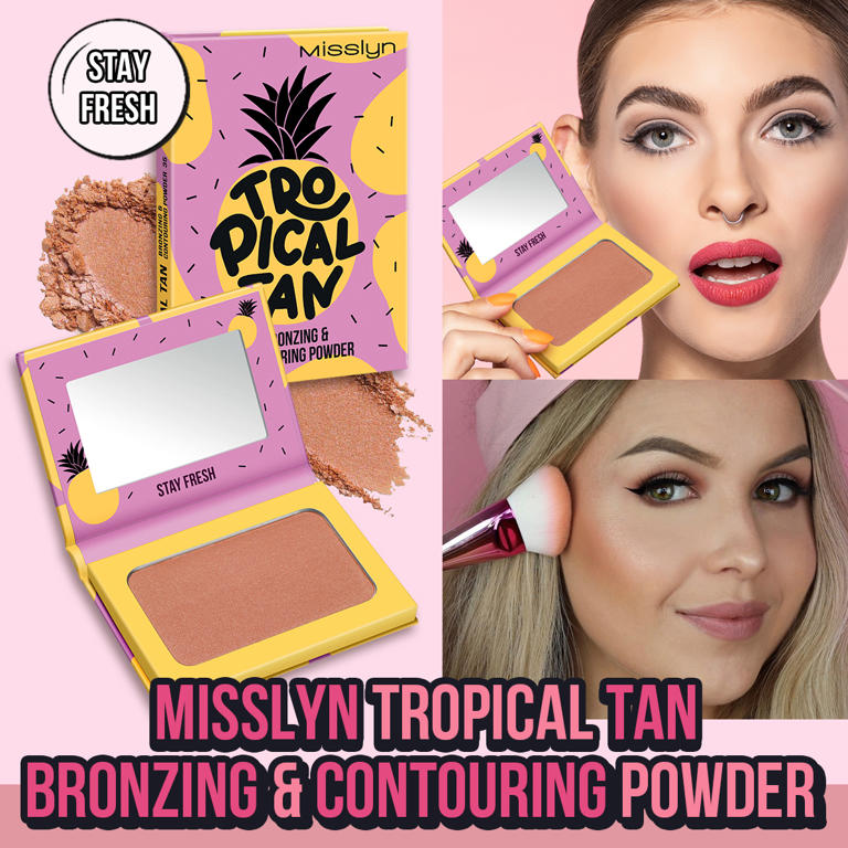 FRUITY BEAUTY STROBING POWDER & TROPICAL TAN BRONZING AND CONTOURING POWDER & POWDER BLUSH SET